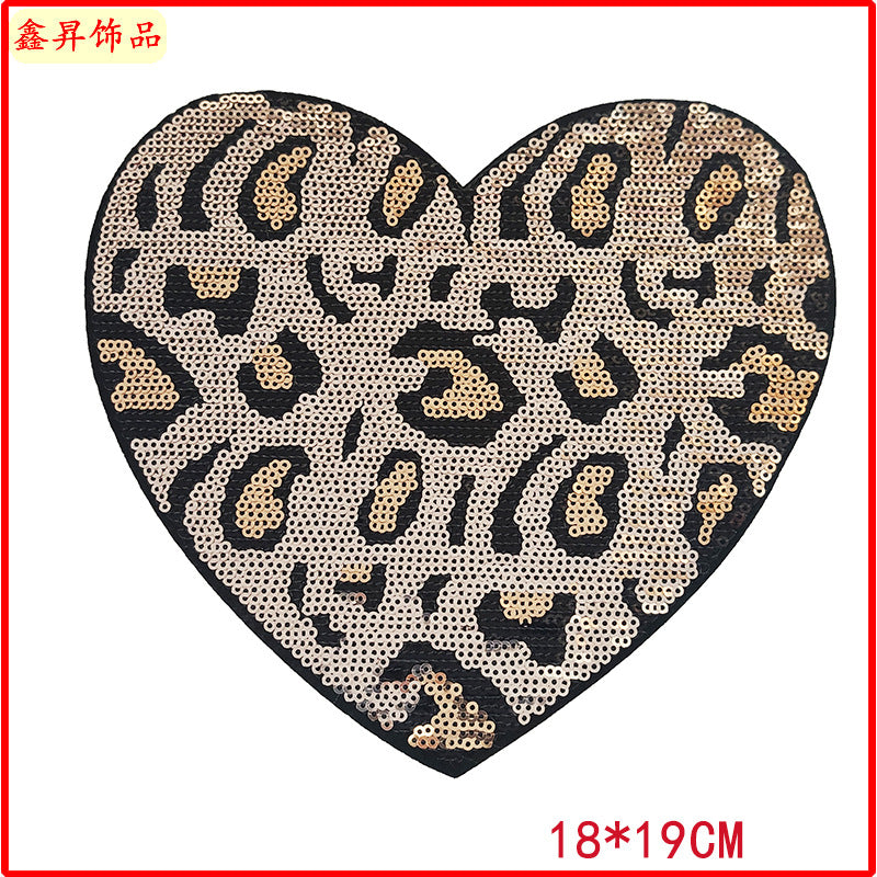 Wholesale Exquisite fashion love embroidered clothes Patch clothing accessories down coat decorative cloth patch back adhesive hot paste